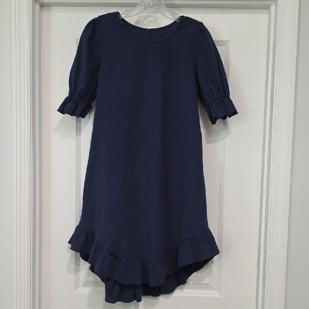 SHEIN Dark Blue Ruffle Women's Dress